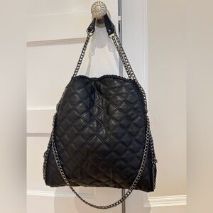 Steve Madden Black Quilted Chain Shoulder Bag